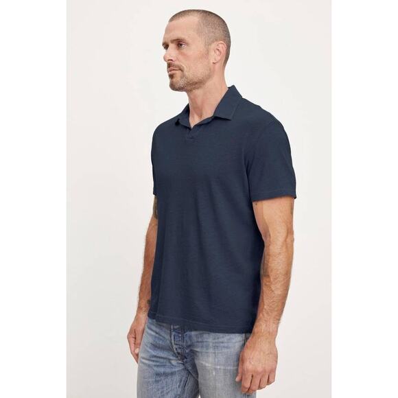 Velvet by Graham & Spencer Mens Beck Short Sleeve Polo Shirt in Caspian XL - Picture 3 of 4